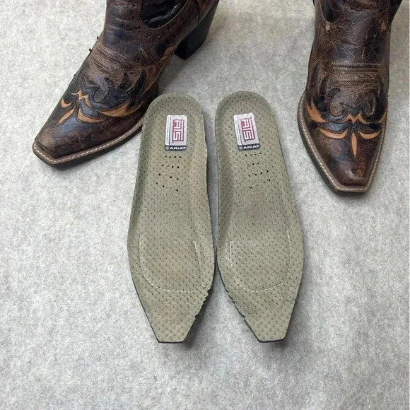 Ariat Dahlia Distressed Snip Toe Brown Leather Cowgirl Western Boots Size 7.5B - Picture 11 of 17